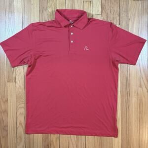 Rhoback Polo Shirt Mens XL Red Performance Golf Stretch Athletic Tech Casual
